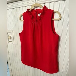 J. Crew Ruffle Neck Sleeveless Suiting Small Blouse